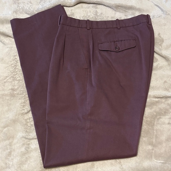 Men's vintage pleated trousers - maroon - Picture 1 of 4